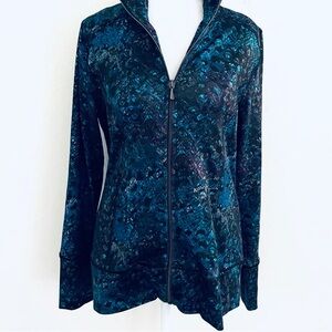 SNO SKINS Vibrant Blue/Black/Purple Microfiber Zip Jacket Size M
